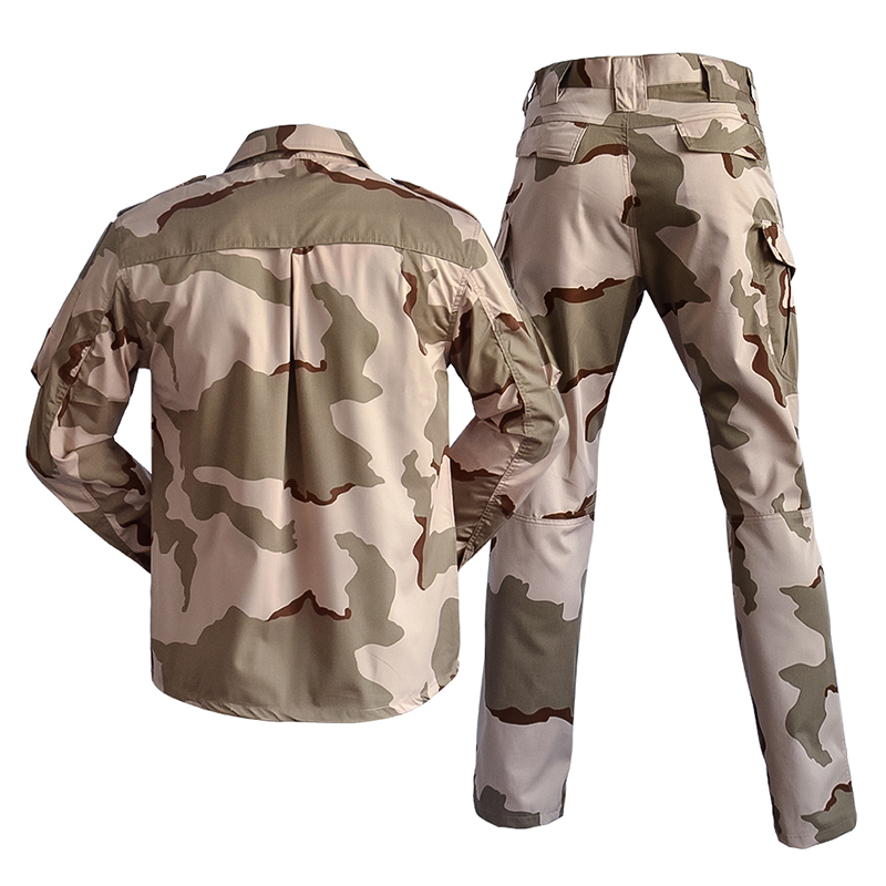 Tri-color Desert Tactical Combat Camouflage Professional Military Uniform for Wargames