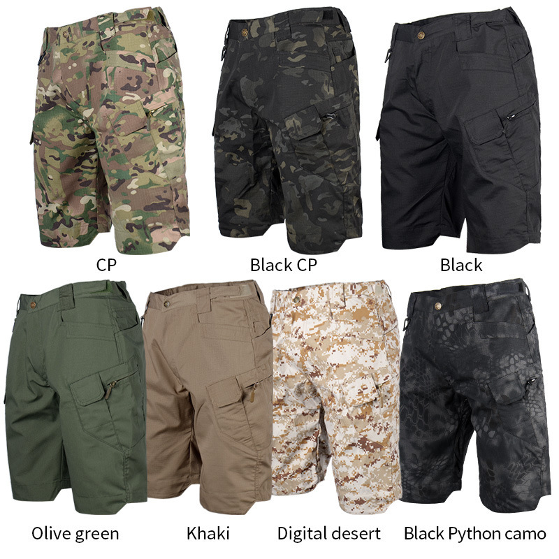 Men's Waterproof Anti tearing rib top teMilitary Tactical Short Pants Hiking Hunting Multi Pockets Safari Cargo Pant Trousers