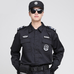 Security work suit for training long sleeve summer secret service property Long Sleeve Black work uniform