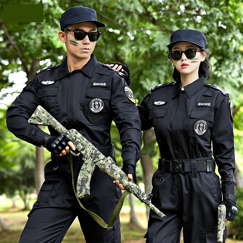 Security work suit for training long sleeve summer secret service property Long Sleeve Black work uniform