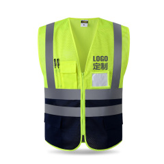 Automobile Motorcycle Reflective Safety Vest Yellow High Visibility Night Warning Safety Coat for Traffic Car Summer Mesh Vest