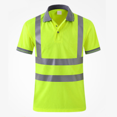 reflective T-shirt reflective vest summer breathable men's short sleeve overalls workers reflective vest fluorescent garment