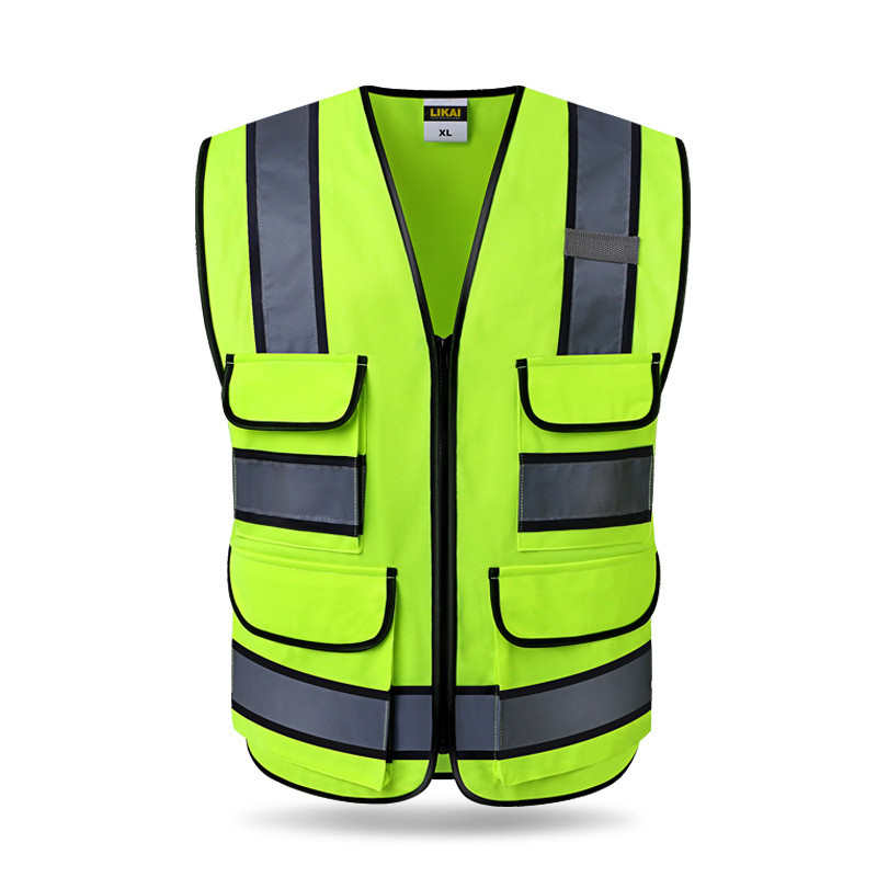 Automobile Motorcycle Reflective Safety Vest Yellow High Visibility Night Warning Safety Coat for Traffic Car Summer Mesh Vest