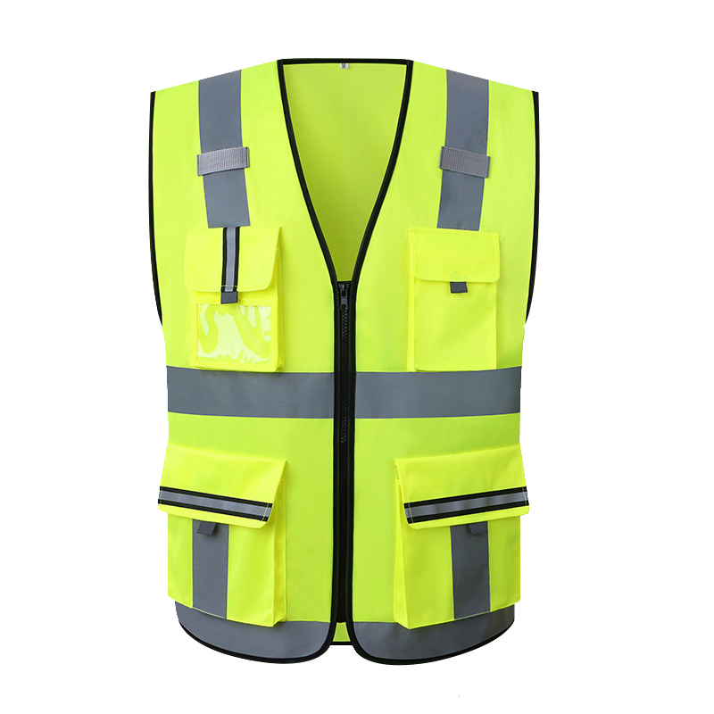 Automobile Motorcycle Reflective Safety Vest Yellow High Visibility Night Warning Safety Coat for Traffic Car Summer Mesh Vest