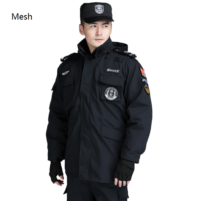 Security training coat special cotton coat in winter thickened cold and warm property security duty special training coat