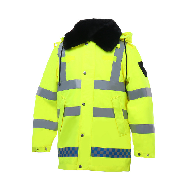 Reflective jacket Men's high visibility waterproof safety quilted jacket