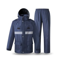 New nighttime High Visibility Reflective Rain Suit Hooded Long Sleeve Jacket Pants Kit Traffic Safety Warning Rainwear Suit