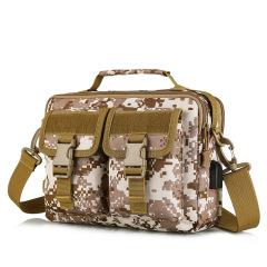 Outdoor Military Camouflage Computer Portable Tactical Shoulder Handbags with Two Utility Pockets at Front