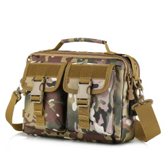 Outdoor Military Camouflage Computer Portable Tactical Shoulder Handbags with Two Utility Pockets at Front