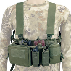 Tactical H-harness Chest Rig Vest Army Pack Down Hang Utility Belly Pouch Molle Men Nylon Airsoft Hunting Accessories