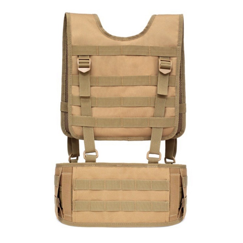 Tactical Padded Battle Belt Vest with Detachable Suspender Straps Airsoft Combat Duty Belt with Comfortable Pads and Removable Harness for Outdoors Training