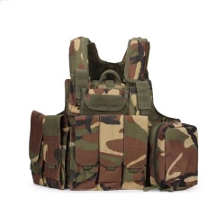 Outdoor Cycling Chest Rig Vest Tactical Molle Carrier Armor Body Bulletproof Vest Steel Wire Commando Plates with Pouches