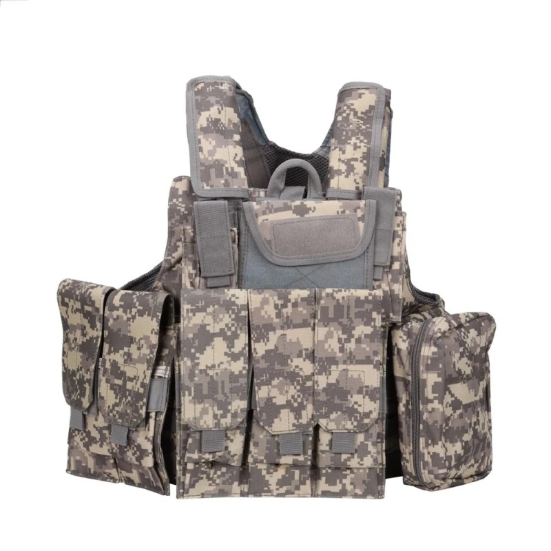 Outdoor Cycling Chest Rig Vest Tactical Molle Carrier Armor Body Bulletproof Vest Steel Wire Commando Plates with Pouches