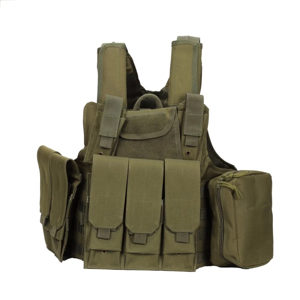 Outdoor Cycling Chest Rig Vest Tactical Molle Carrier Armor Body Bulletproof Vest Steel Wire Commando Plates with Pouches