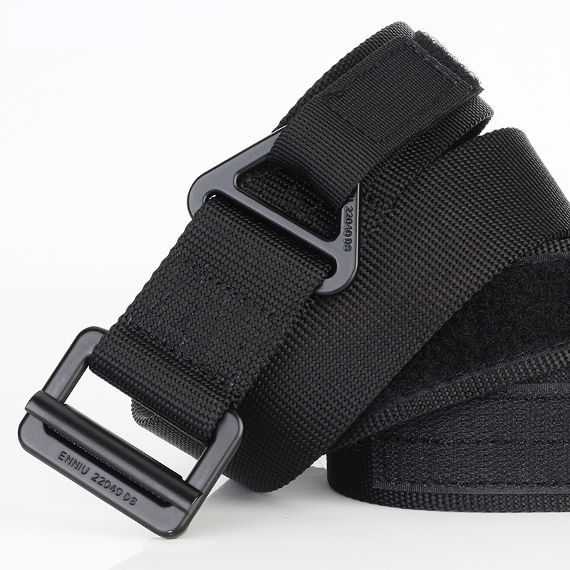 Black CQB Military Combat Tactical Canvas nylonwaist belt Duty Rescue outdoor Waistband Adjustable Belt