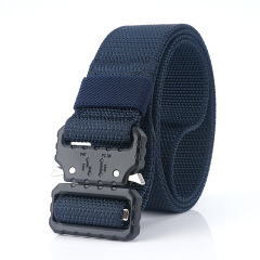 black zinc alloy buckle military tactical belt high fabric elastic thick nylon army belt for men