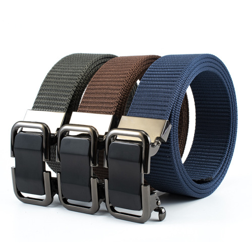 Nylon belt men's automatic buckle belt fashion trend summer military braided belt