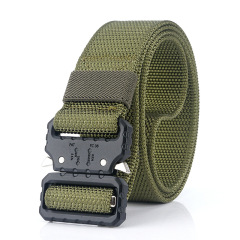 black zinc alloy buckle military tactical belt high fabric elastic thick nylon army belt for men