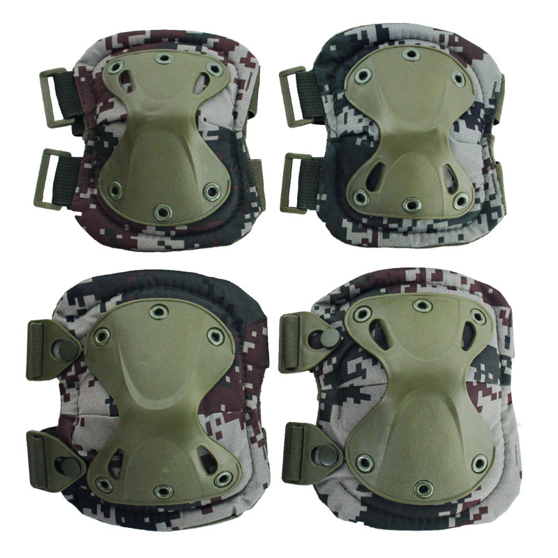 Durable sports protective tactical elbow knee pads adjustabl airsoft military elbow knee pads