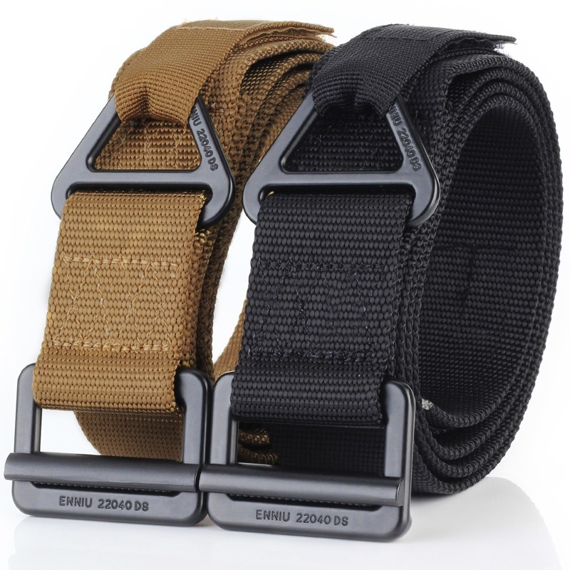 Black CQB Military Combat Tactical Canvas nylonwaist belt Duty Rescue outdoor Waistband Adjustable Belt