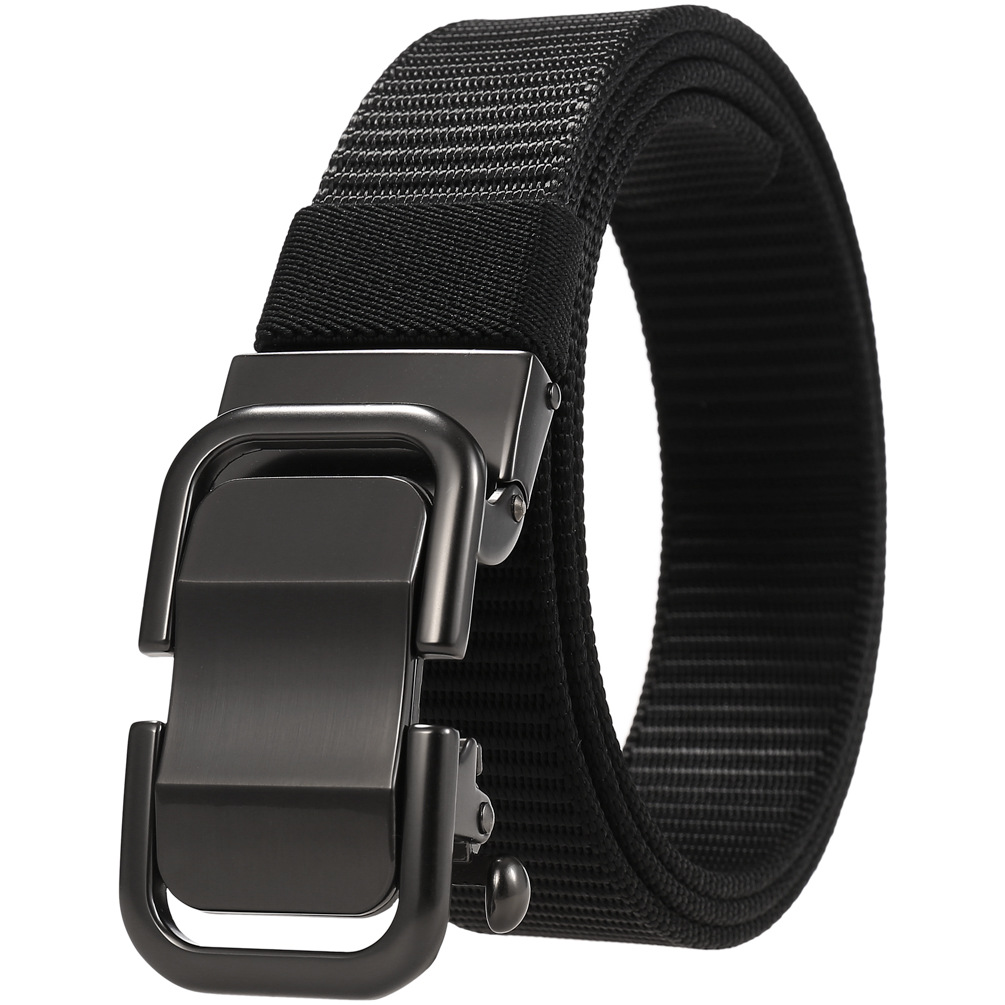 Nylon belt men's automatic buckle belt fashion trend summer military braided belt