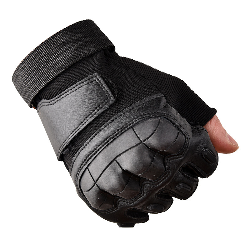 Hard Knuckle Half Gloves Police And Military Tactical Leather Outdoor Training Tactical Gloves