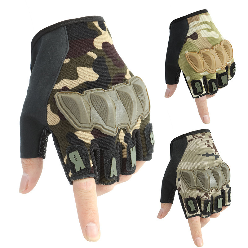 Wholesale Half Finger Hard Knuckle Protective Tactical Military Gloves