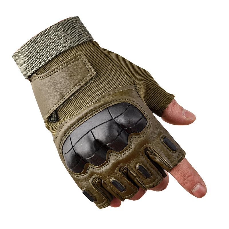 Hard Knuckle Half Gloves Police And Military Tactical Leather Outdoor Training Tactical Gloves