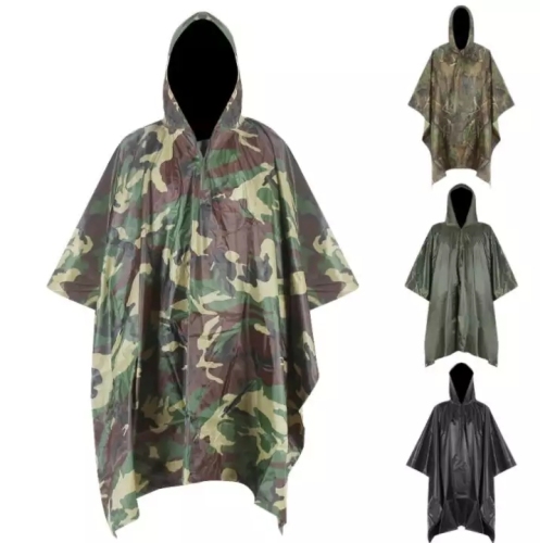 Tactical raincoat three in one multifunctional camouflage fashion cloak adult waterproof outdoor riding poncho