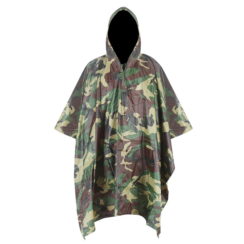 Tactical raincoat three in one multifunctional camouflage fashion cloak adult waterproof outdoor riding poncho