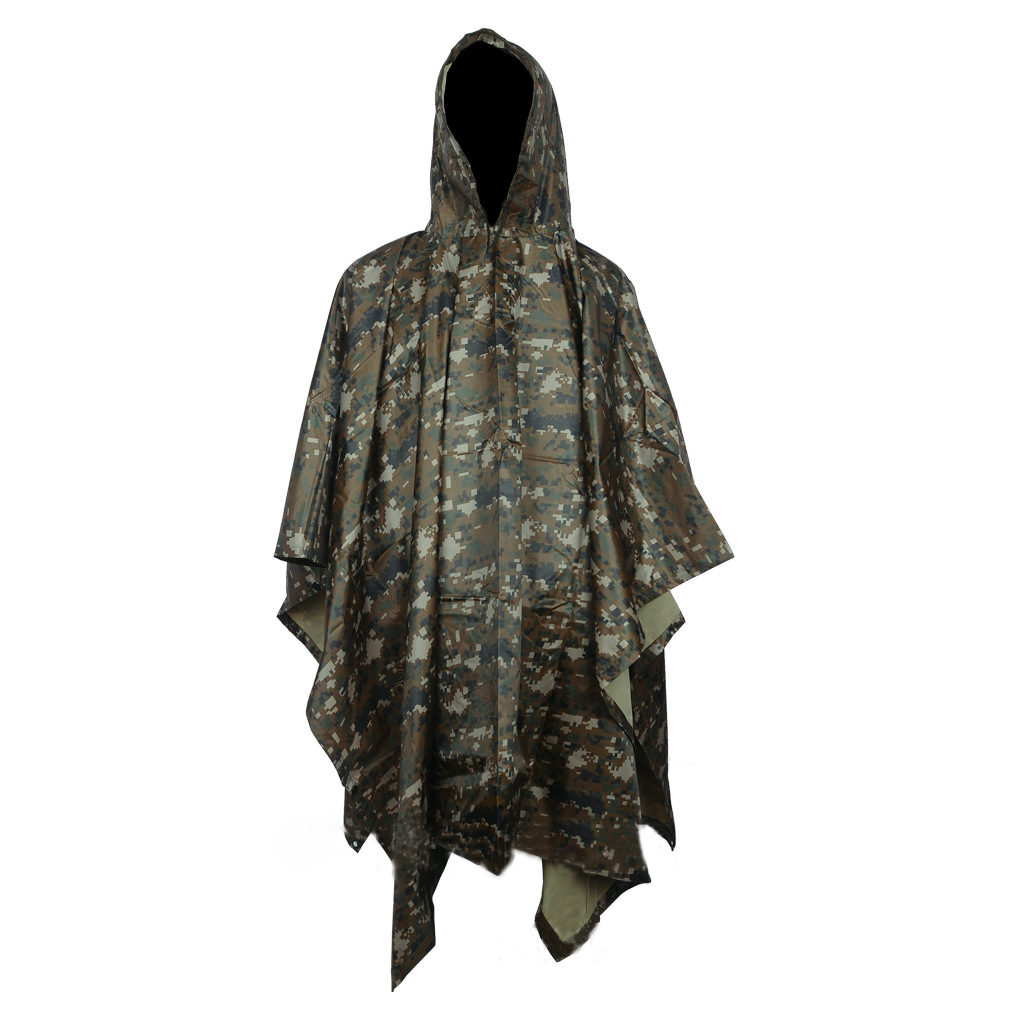 Hunting Military Camo Army Clear Jungle Polyester Pvc Long Multifunction Outdoor Camping Rain Raincoat