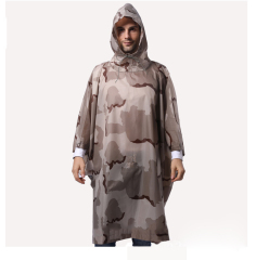 Tactical multi-functional camouflage poncho three-in-one raincoat outdoor jungle hunting hidden ground cushion poncho