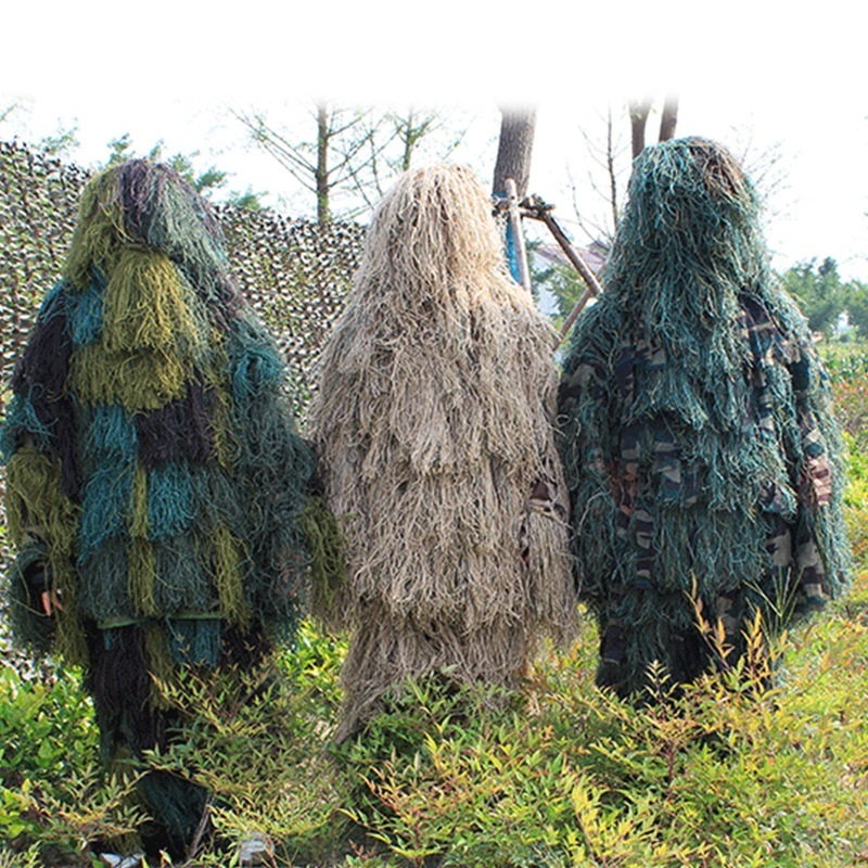 Tactical Light Weight Ghillie Suits Woodland For Outdoor Sport Paintball CS Game