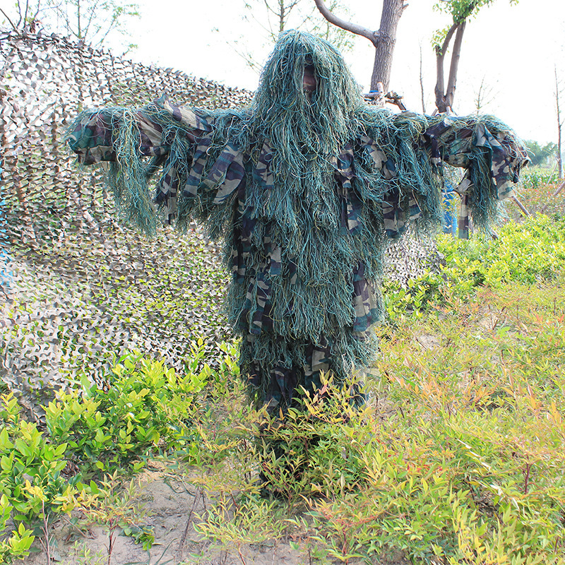 Tactical Light Weight Ghillie Suits Woodland For Outdoor Sport Paintball CS Game