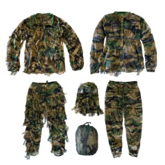 3D Leaf Army Camo Ghillie Suit Airsoft Sniper Tactical Hunting Suit Breathable Hunting Clothing