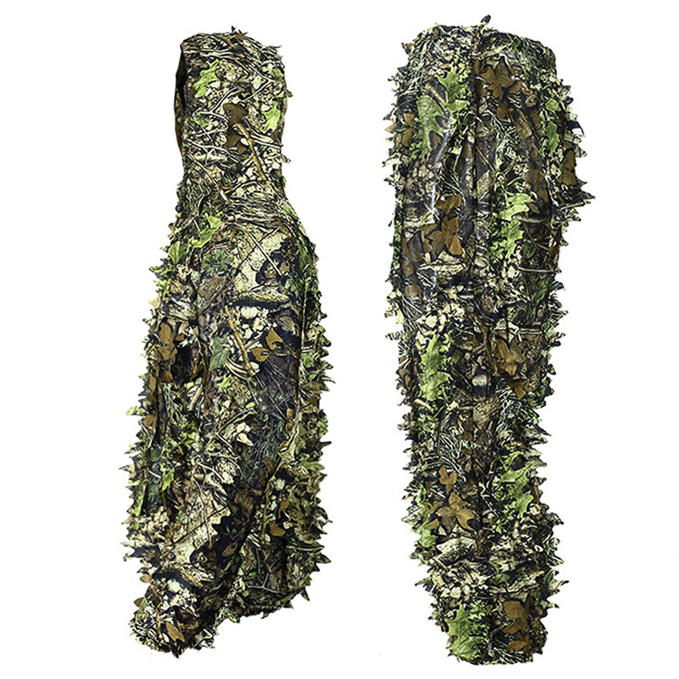 Green leaves Ghillie suit 3D leaves camouflage clothes Ghillie suit stealth clothes outdoor CS real person hunting clothes