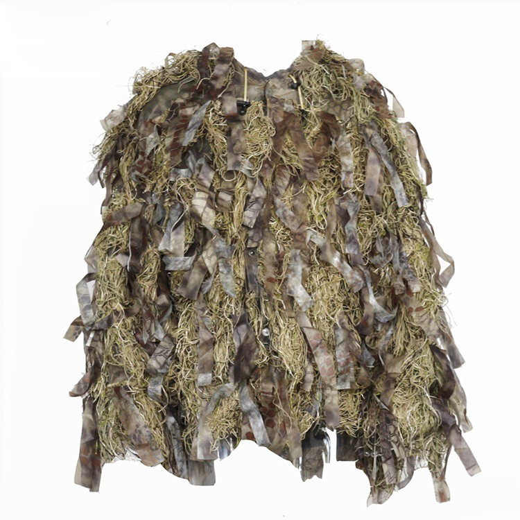 Custom leaf wool mixed with brown ghillie suit wilderness survival jungle bionic camouflage ghillie suit