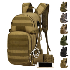 Molle Men'S Usb Charging Camping Backpack 25L Backpack Trekking Tactical Backpack Waterproof Hiking Outdoor