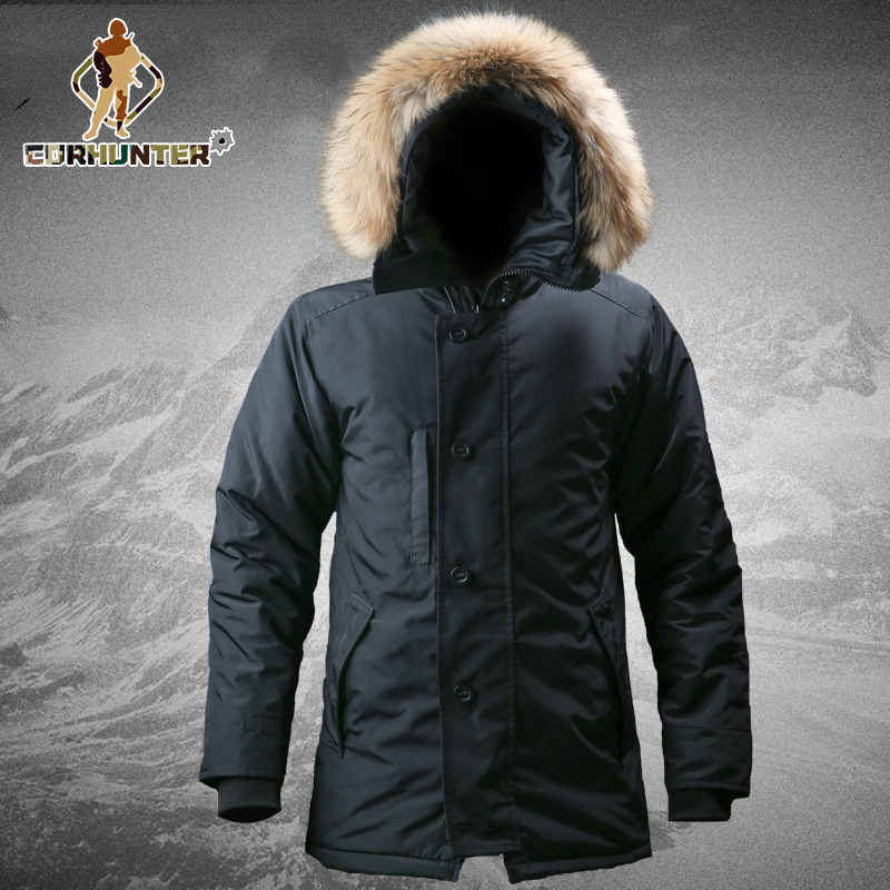 Consul outdoor n3b real wool collar cotton coat windproof waterproof cold proof coat tactical cotton coat