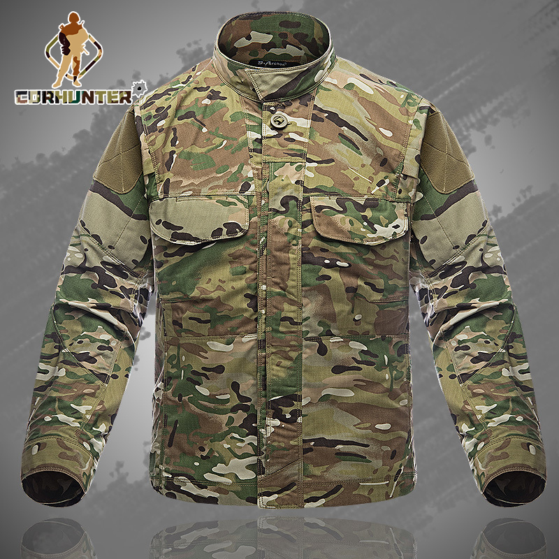 Cotton & Polyester Military Shirt outdoor long-sleeved tactical shirt men's breathable multi-pocket shirt