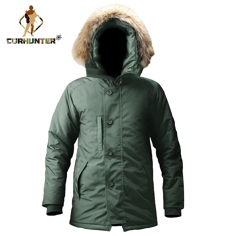 Consul outdoor n3b real wool collar cotton coat windproof waterproof cold proof coat tactical cotton coat