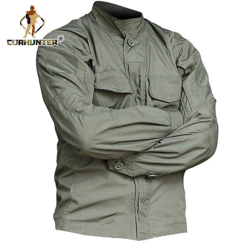 Cotton & Polyester Military Shirt outdoor long-sleeved tactical shirt men's breathable multi-pocket shirt