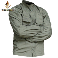 Cotton & Polyester Military Shirt outdoor long-sleeved tactical shirt men's breathable multi-pocket shirt