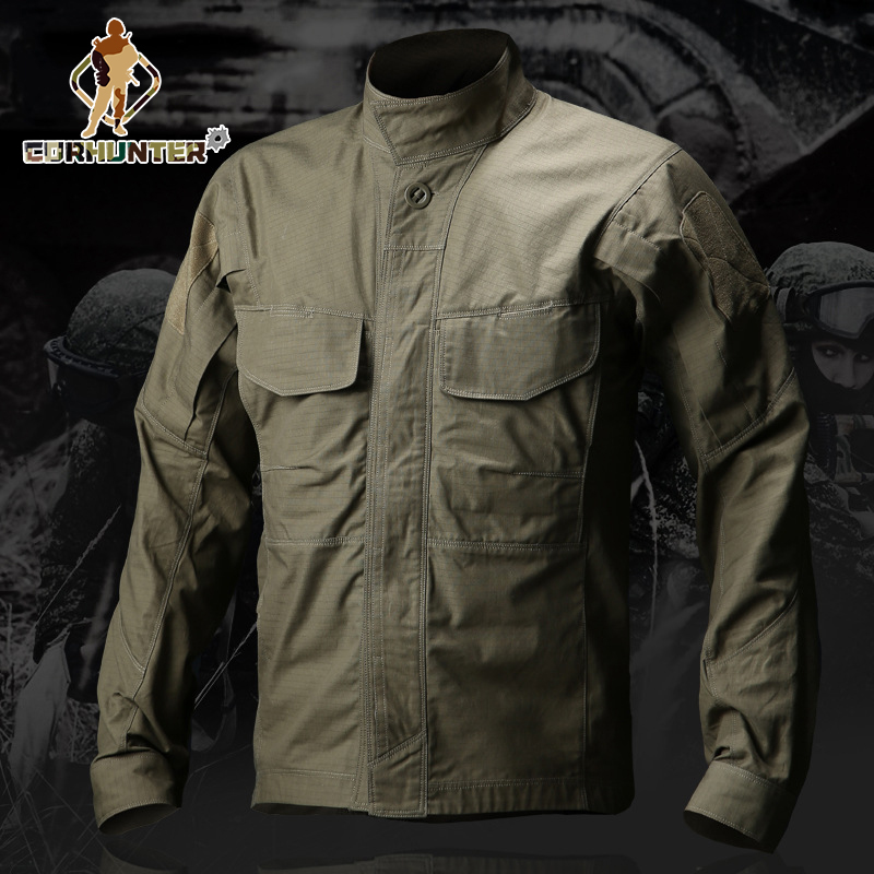 Cotton & Polyester Military Shirt outdoor long-sleeved tactical shirt men's breathable multi-pocket shirt