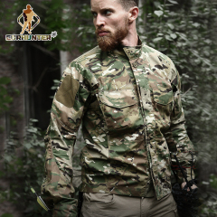 Cotton &amp; Polyester Military Shirt outdoor long-sleeved tactical shirt men's breathable multi-pocket shirt