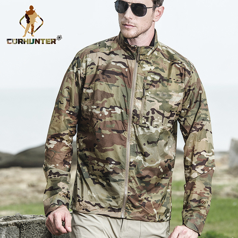 Ultra-light Tactical Waterproof Jacket Men UV Protection All Season Raincoat Army Military Camouflage Skin Jackets