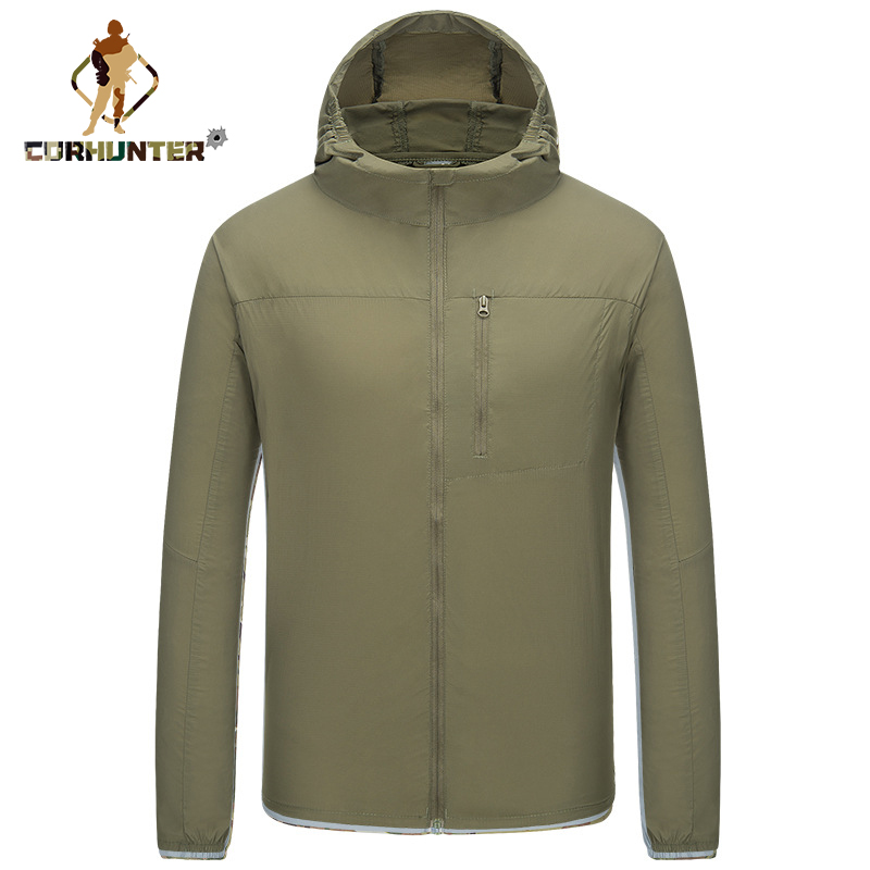 Outdoor tactical skin suit men's summer anti-straight clothes-breathing waterproof thin fast drying windbreaker coat mountaineering wear