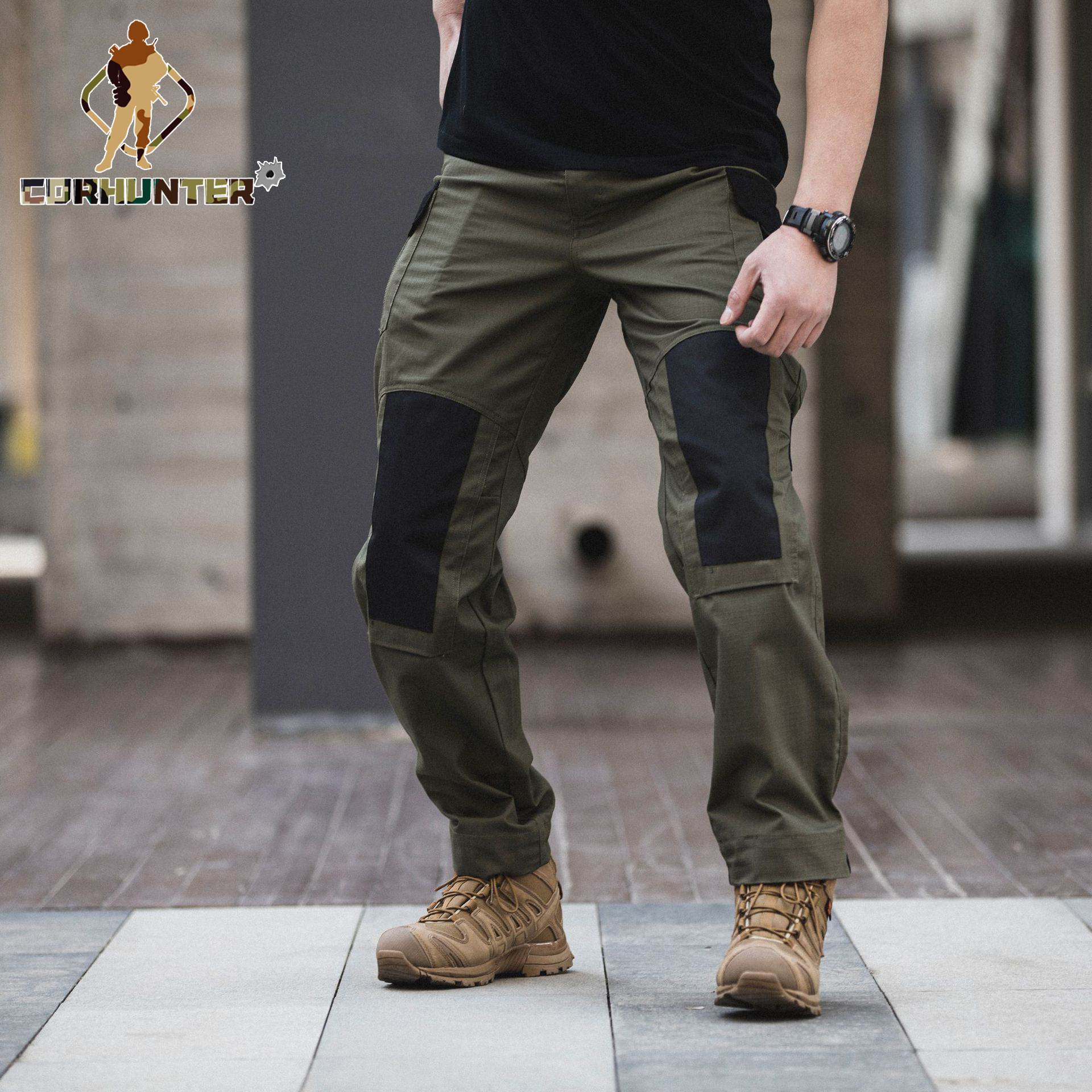 Fashionable Rip-stop Tactical Combat Cargo Pants Soft Hand Leisure Outdoor CS War Game Airsoft Men's Pants