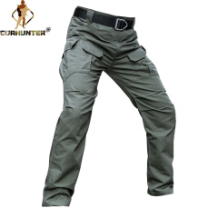 Men's Waterproof Rib Stop Tactical Pants Army Fans Combat Hiking Hunting Multi Pockets Worker Cargo Pant Trousers