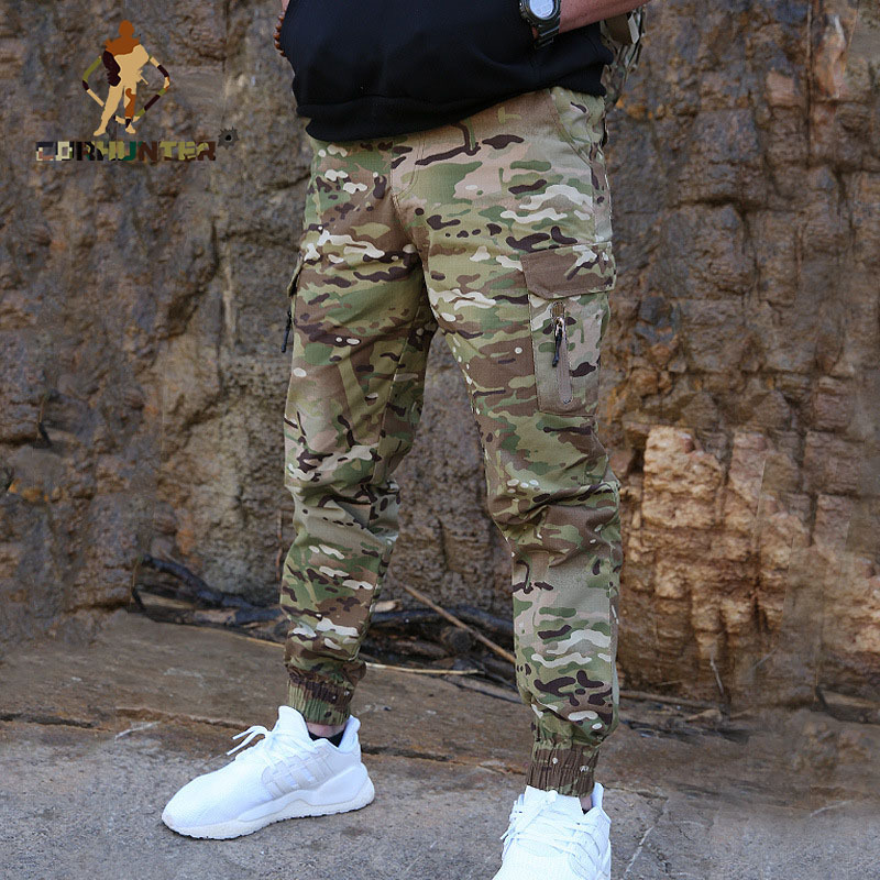 factory supply designer camouflage track pants men printed camouflage trousers cotton jogger tactical pants